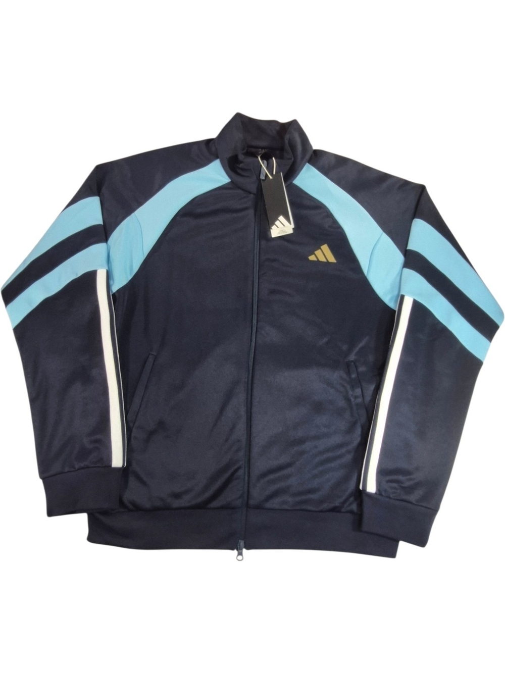 Adidas Tiro 25 Pro Track Jacket Size L Men's Navy Ice Blue Gold KE6026 NWT